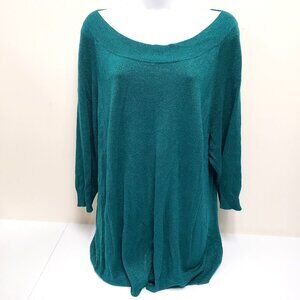 Lane Bryant Womens Teal Sparkle Sweater Size 22/24